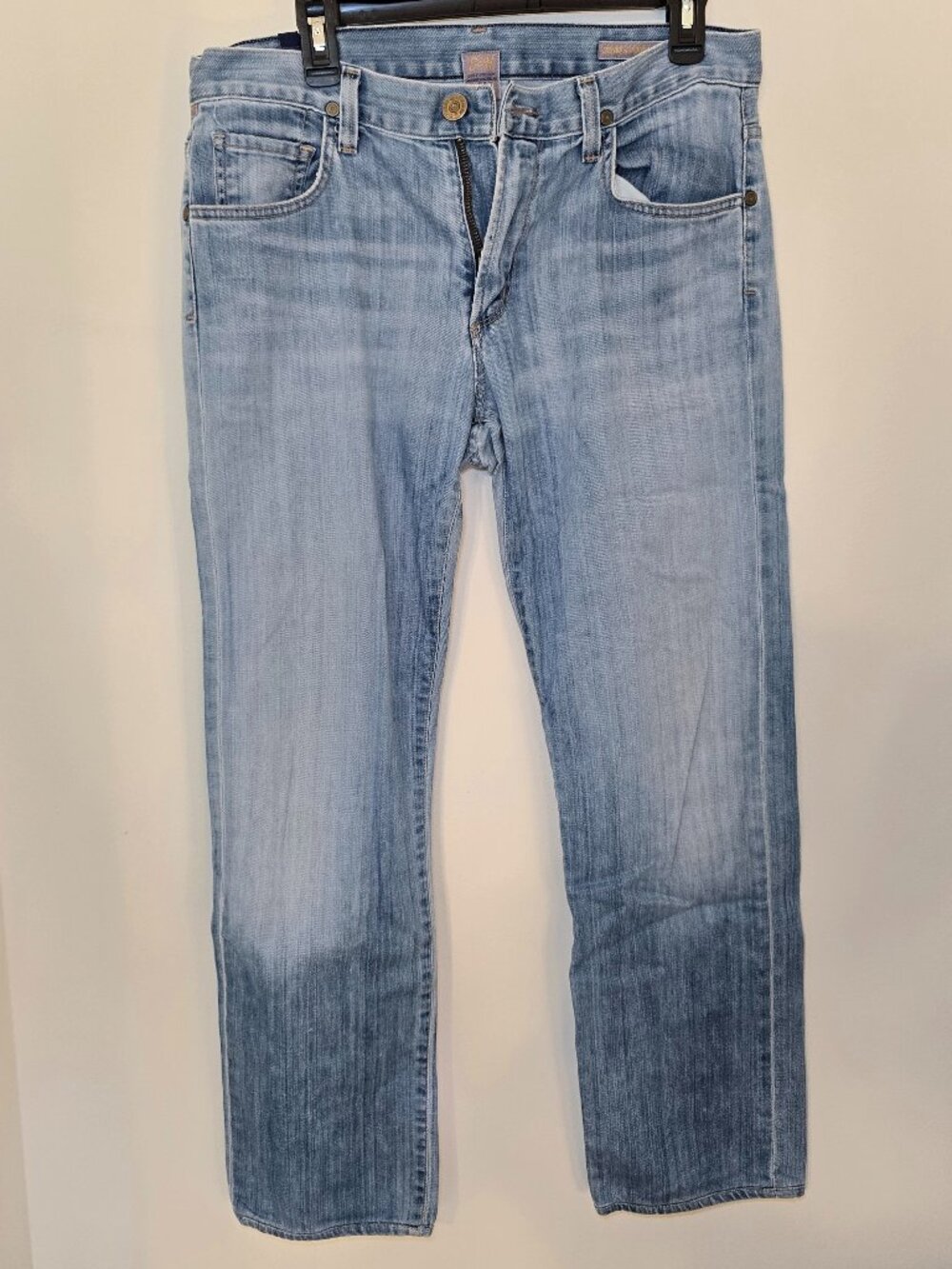 Citizens of Humanity Sid Jeans Mens 33 Slim Straight Light Wash Made USA Denim